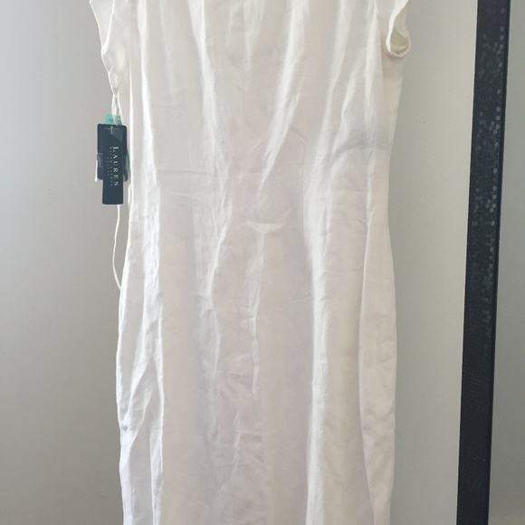 VTG 128$ Lauren Ralph Lauren Dress White Linen 10P - Picture 7 of 8